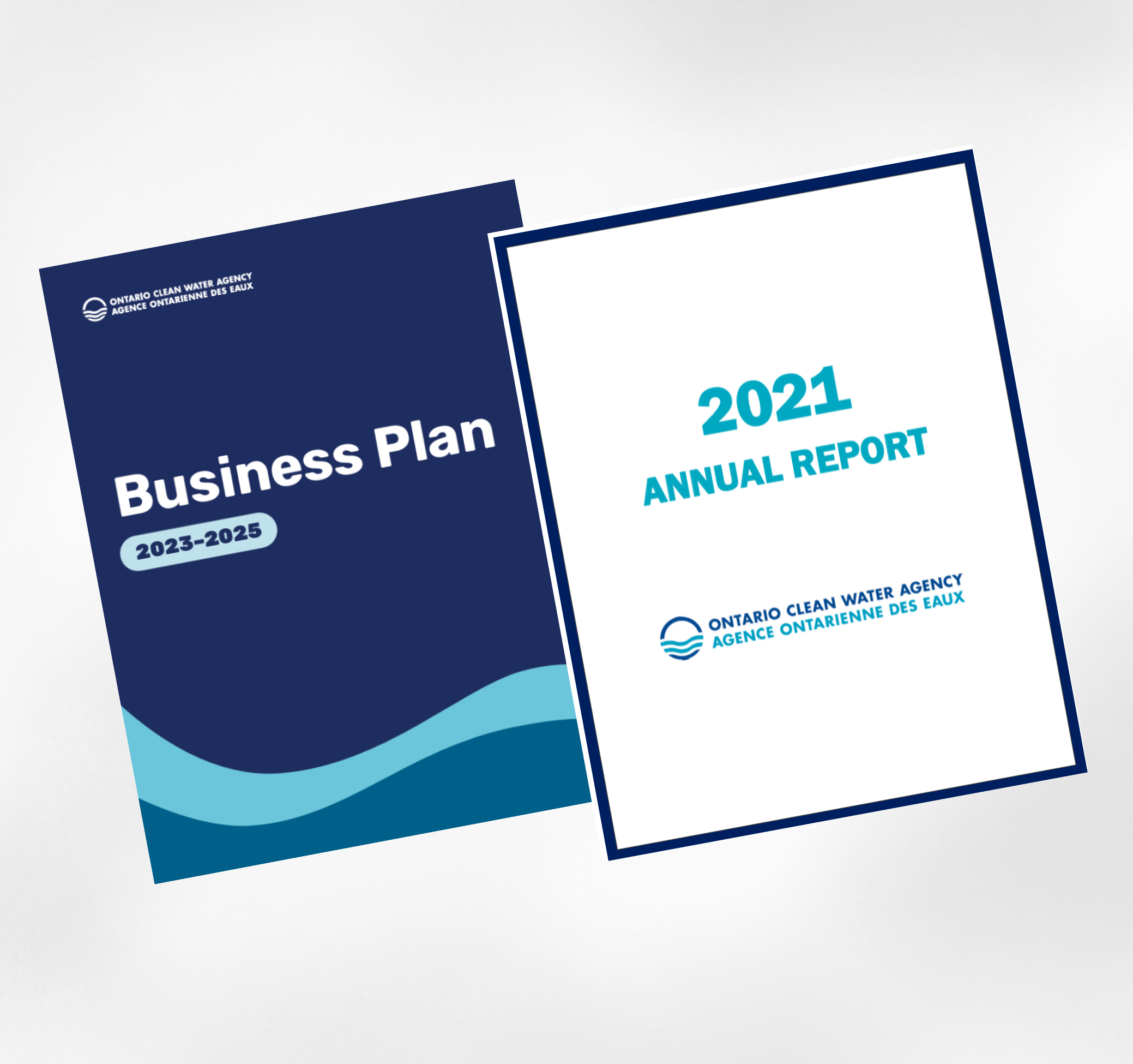 Covers of recent OCWA Business Plan and Annual Report