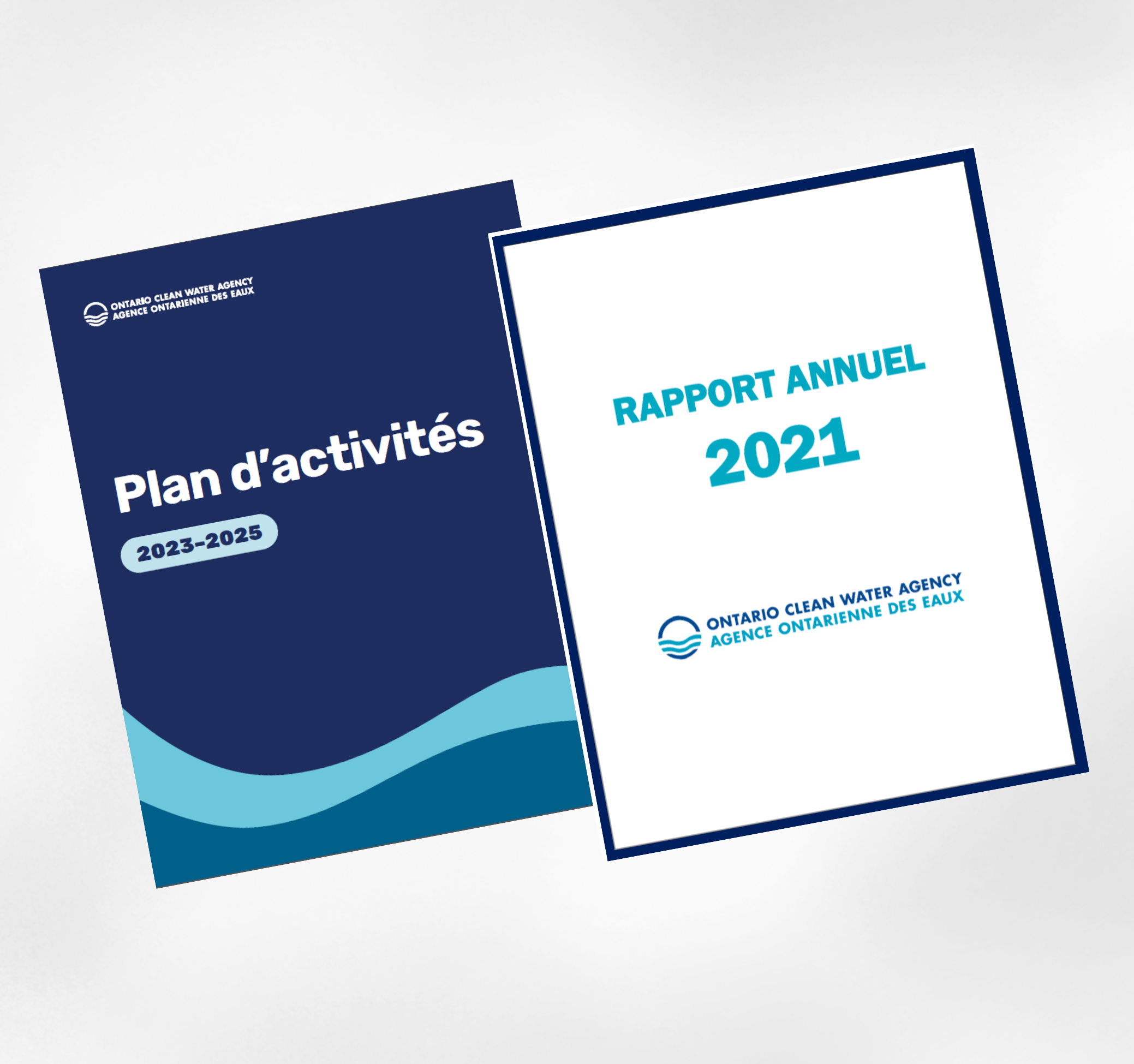 Couvertures du récent plan d'activités et du rapport annuel de l'AOE